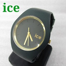 ice ice watch gray gold rubber analog wristwatch