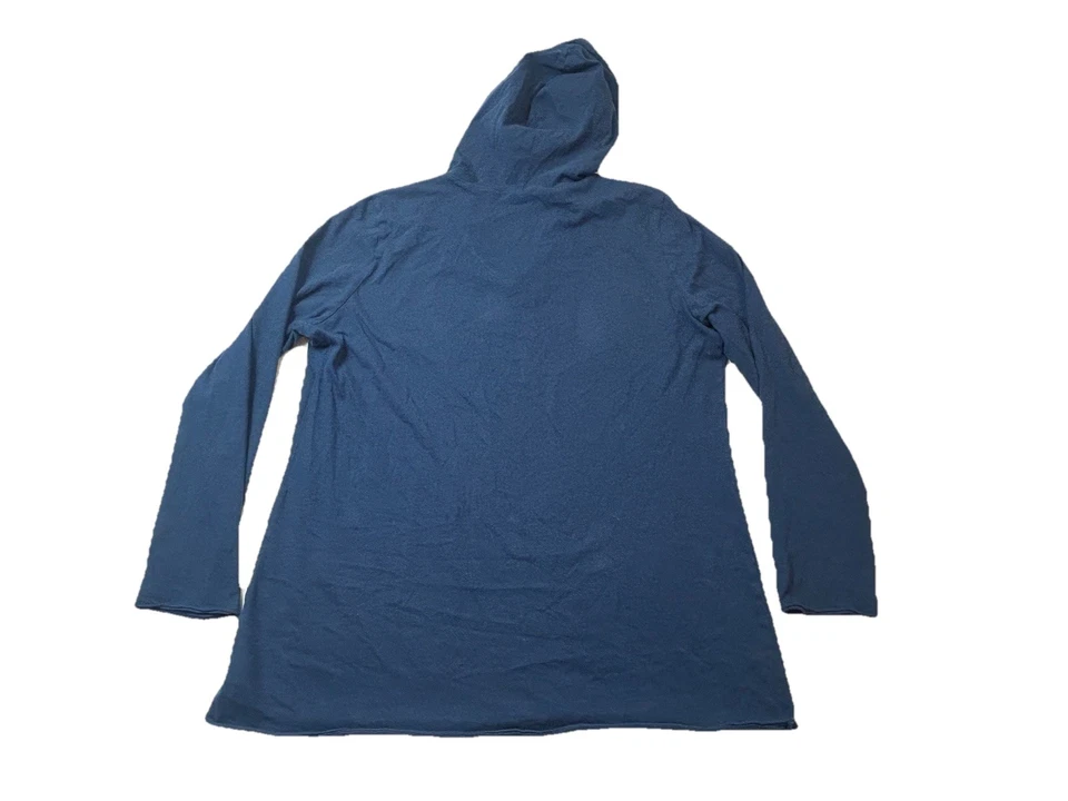 Life Is Good Sudadera con Capucha Mujer L Azul Manga Larga Gráfico Ligero Pullover Foto 2 de 4