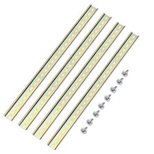 DIN Rail Slotted Iron Mounting Guide 20 " x 1.4 " x 0.3 " Iridescent 4 Pcs