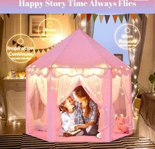 Monobeach Princess Tent Girls Large Playhouse Kids Castle Play Tent with Star...