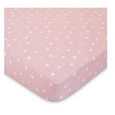 NEW Ellen Degeneres Heart-Print Fitted Crib Sheet in Pink