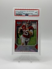2025 Topps Bowman U Chrome Football Ty Simpson FB-1 🔴Red Refractor PSA 9 POP 2!