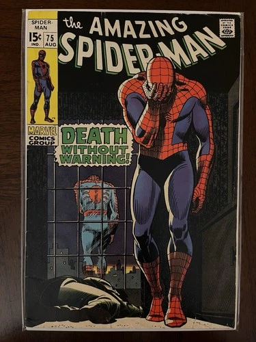 AMAZING SPIDER-MAN #75 1969 Marvel Death of Silvermane, Man-Mountain Marko FN