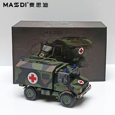 1:64 Unimog U1300L Alloy Diecast - Military Camo Ambulance Model
