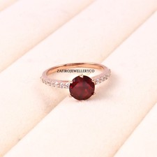 Garnet Ring, January Birthstone, Promise Ring, 925 Sterling Silver, Gift For Her