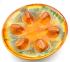 VTG MCM Royal Haeger LG Ashtray Dish Orange Blue Gray Yellow Cream 148-S 9" EUC