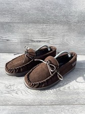 Image of Mens Hush Puppies Moccasin Leather/Suede Loungewear Full Slippers - Ace Slipper