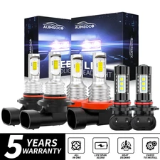 For Ford F 150 2015-2020 12000K White LED Headlight Hi/Lo Beam + Fog light Bulbs