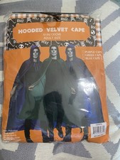 Hooded Velvet Cape Men Halloween Size 51in 130cm Purple