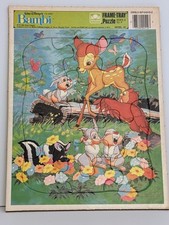 Vintage Walt Disney's Bambi Golden Frame-Tray Puzzle