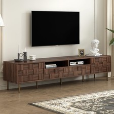 78.7" Mid Century TV Stand W/2 Drawers, Entertainment Center  for TVs up to 85''
