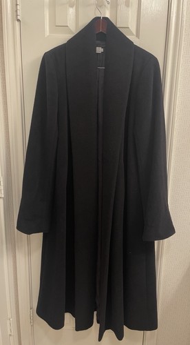 Peruvian Connection Decades Baby Alpaca/Wool Black Long Coat Orig $898 | Large - Picture 4 of 8
