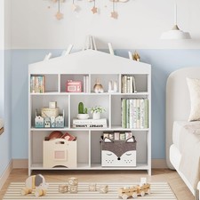 Spielzeug-Aufbewahrung Kinder-B&uuml;cherregal B&uuml;cherregal wei&szlig;es B&uuml;cherregal
