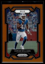Dorian Williams 2023 Panini Prizm Orange Prizm Rookie Card /249 #309. rookie card picture