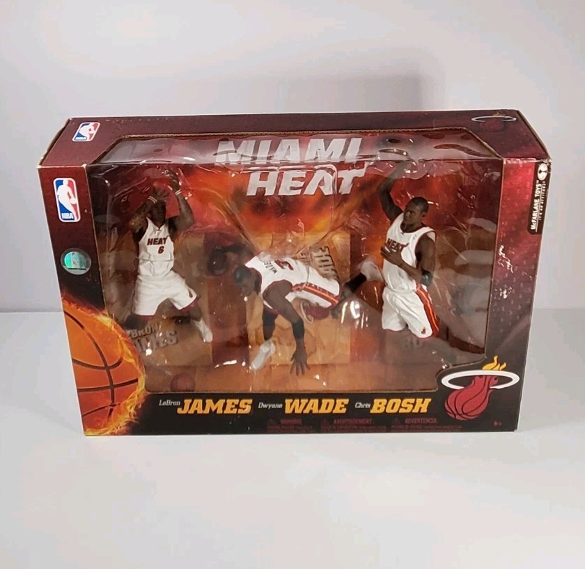 McFarland Lebron James, Dwyane Wade, Chris Bosh 2010 NBA Miami Heat 3 Pack NIB