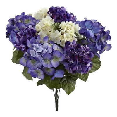 Nearly Natural 19'' Hydrangea Artificial Plant (Set of 3) in Blue
