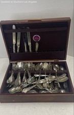 Vintage Mixed Lot Silver Plate Stainless Flatware Silverware Chest Carlton Amefa