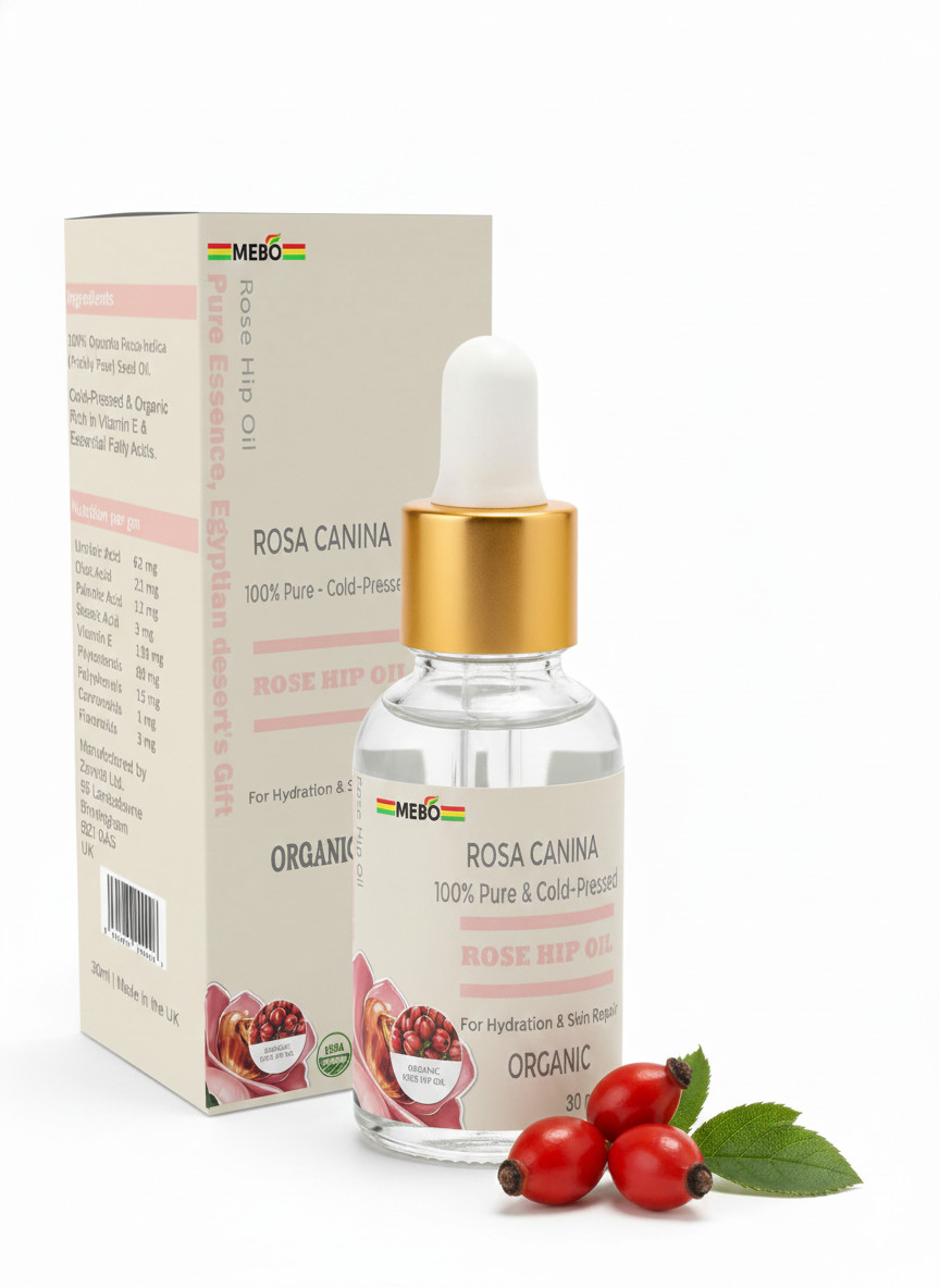 Aceite de rosa mosqueta orgánico MEBO - 100 % puro y prensado en frío hidratante y antienvejecimiento - 30 ml