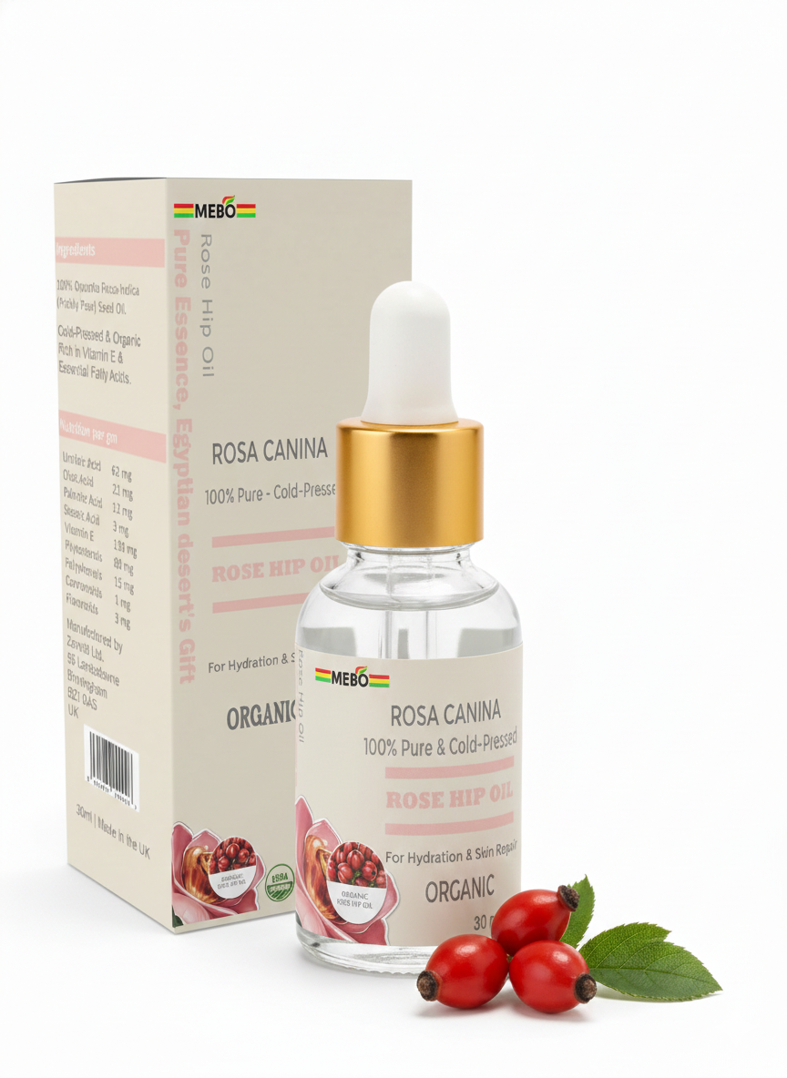 MEBO Organic Rosehip Oil - 100% Pure & Cold-Pressed Hydrating & Anti-Aging -30ml