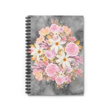 Floral Spiral Notebook - Journal for Women, Wedding Guest Book, Floral Notepad