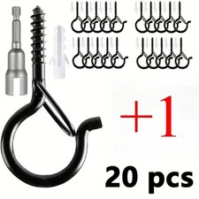 Screw-in Hooks Q-Hanger Hook Screw Safety Buckle for Outdoor String Lights