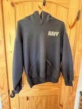 Vtg US Navy Hoodie Large Blue Made in USA America Military Grunge Street wear