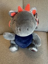 NEW FAO Schwarz Glow Brights Plush Dragon LED Lights Sound Stuffed Animal Toy