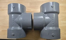(2) 4" PVC SCH80 TEE LASCO USA brand D2467 