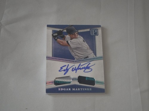 EDGAR MARTINEZ 2016 PANINI PANTHEON DUAL JERSEY PRIME AUTOGRAPH 1/1 MARINERS