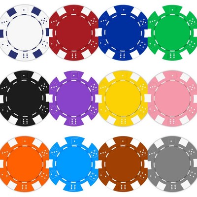 NEW 200 Striped Dice 11 Gram Clay Poker Chips Bulk - Pick Your Colors