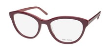 NEW VERA WANG LUXE ALEXEY EYEGLASS FRAME FULL-RIM OVAL RED BU WOMENS PLASTIC