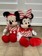 Mickey and Minnie Mouse Holiday Christmas Disney Plush Toy 18"
