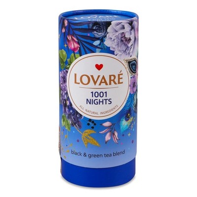 Lovare 1001 Nights Black Green Loose Leaf Tea Gift Tin 80g