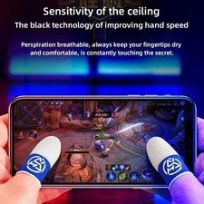 1 Pair Gaming Finger Sleeves Breathable Sweatproof Anti Slip Touch Screen PUBG