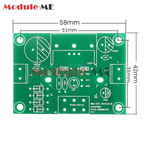LM317 Digital Display Adjustable Regulated Power Supply Board Module DIY Kits UK - Picture 10 of 11