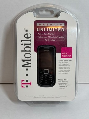 NEW T-Mobile Nokia 1661 Prepaid Unlimited Cell Phone - Black B7