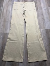 Y2K Forever 21 Low Rise Flare Pants Womens L Cream Chino USA Made