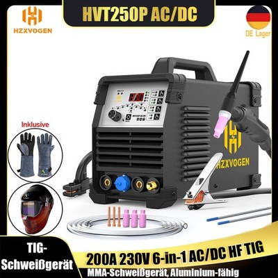 6-in-1 Aluminium TIG-Schweißgerät 200A 230V AC DC Puls HF TIG&ARC für Heimwerker
