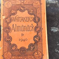 Whitaker's Almanack 1940 Complete Edition Almanac Book by Joseph Whitaker PB