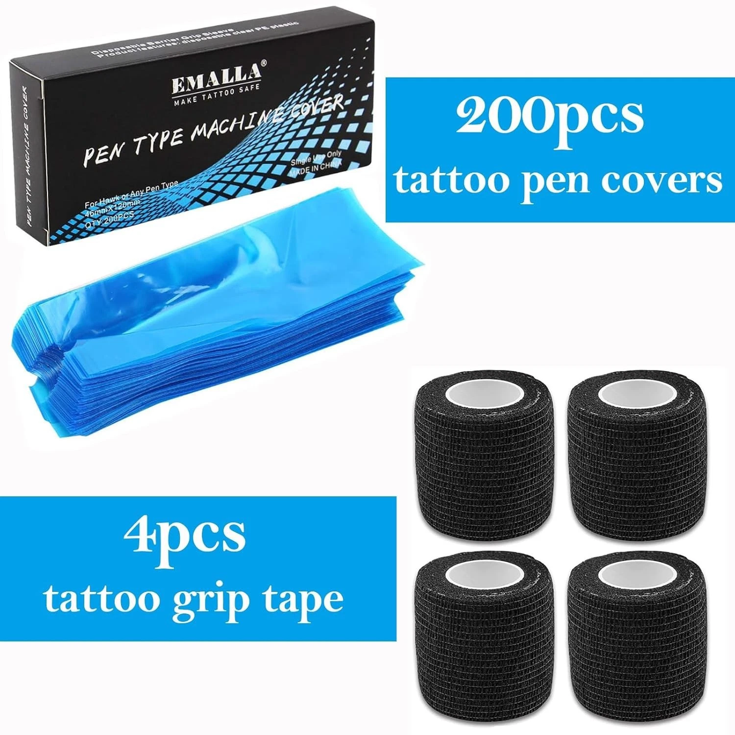 Pro Tattoo Supplies: 200 Machine Covers + 4 Grip Tapes for Serious Artists image 5