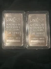 Two 1 Troy Oz Fine JM Johnson Matthew Silver .999 Fine Silver Bars