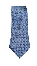 Haggar Men's Neck Tie 100 Polyester Gray Blue Geometric