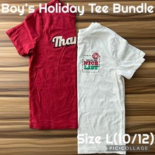 Boys Clothes 2 Piece Bundle Target Cat  Jack Holiday Tees Size L 10/12 