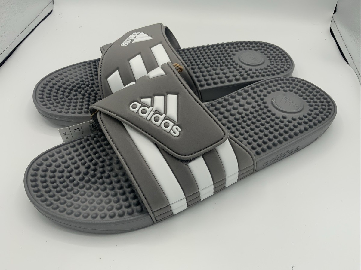 adidas Men’s Adult Adissage Slides Sandal, Grey, Size 16