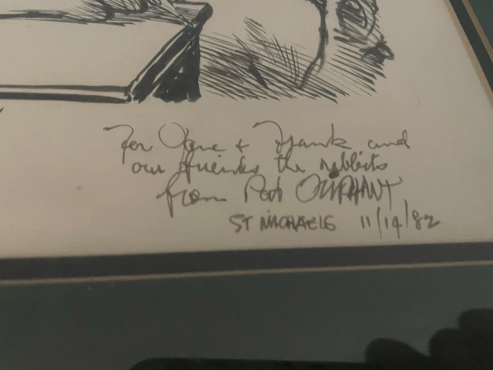 DIBUJO DE DIBUJOS ANIMADOS ORIGINAL INSCRITO AUTOGRAFIADO PAT OLIPHANT - JIMMY CARTER 1982 Foto 3 de 3