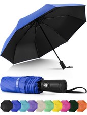 Seniny Windproof Travel Umbrella, Automatic 38 inches, Auto-Dark Blue