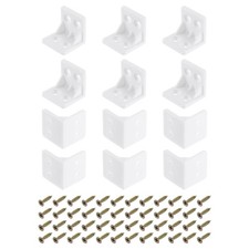 12Pcs 27x28x27mm Nylon Shelf Right Angle Brackets with Screws (White)