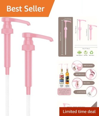 Stylish Pink Syrup Pumps for Davinci & Torani - 2-Pack Precision Dispensers