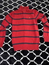 Polo Ralph Lauren Kids Turtle Neck Pullover Zip Sweater Size Youth Large Red