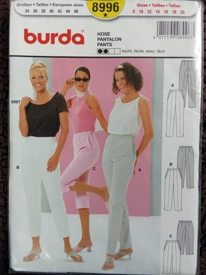 Burda 8996 Hose Schnittmuster Gr. 34 46 Stoffhose Vintage